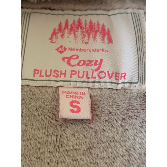 Member's‎ Mark Women's Cozy Plush Pullover Hoodie Wine/Cream Size S - Picture 7 of 13